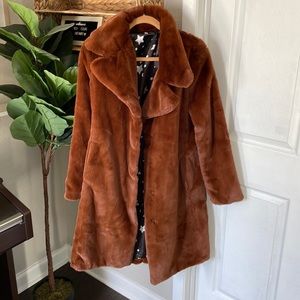 Avec Les Filles Faux Fur Bunny Knee-Length Coat